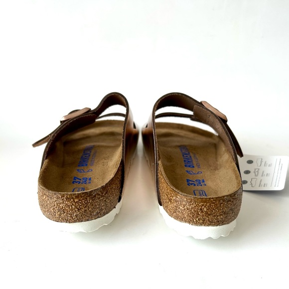Rose Gold Metallic Copper Birkenstock Arizona Two Strap Sandals New Size 37 - Picture 9 of 11